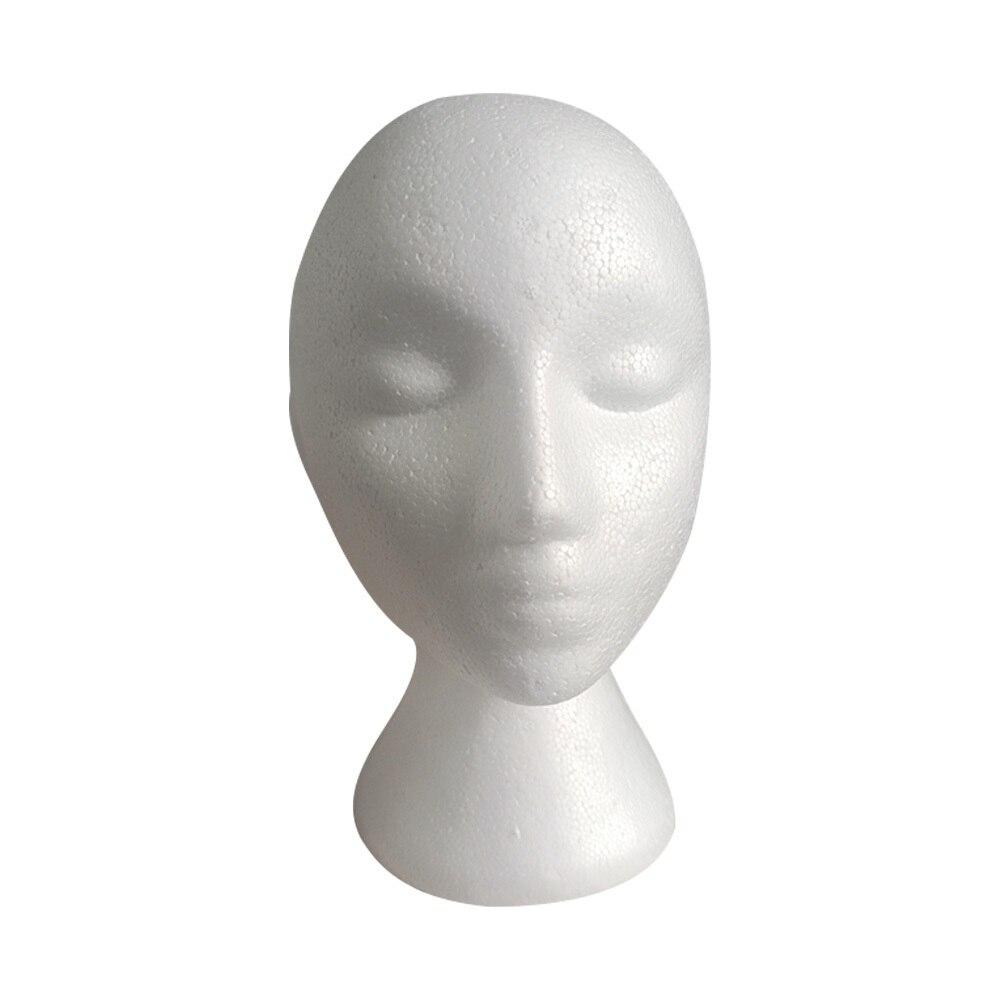 1pc schuimhoofden praktische mannequin hoofd dummy hoofd vrouwenhoofd model hoed pruik bril handige rekwisiet display: C