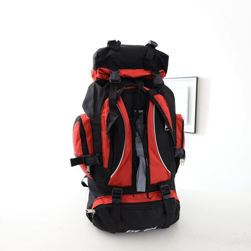 Vandtæt unisex mænd rygsæk 60l rejse pakke sports taske pakke udendørs bjergbestigning vandre klatring camping rygsæk til mænd: Rød