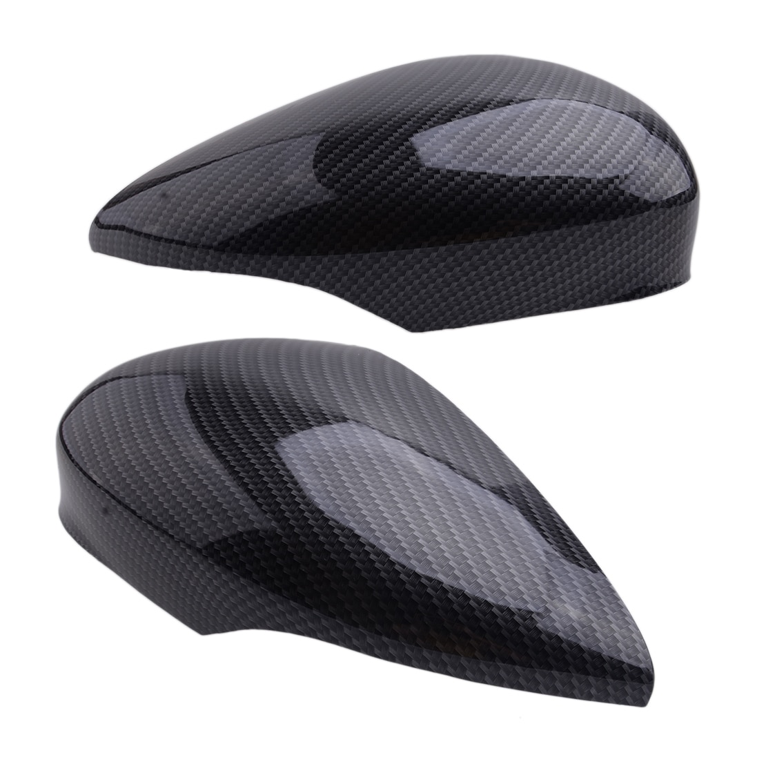 Carbon Fiber Textuur Zwart Abs 1 Paar Auto Side Achteruitkijkspiegel Deur Wing Mirror Cover Cap Fit Voor Ford Fiesta MK7