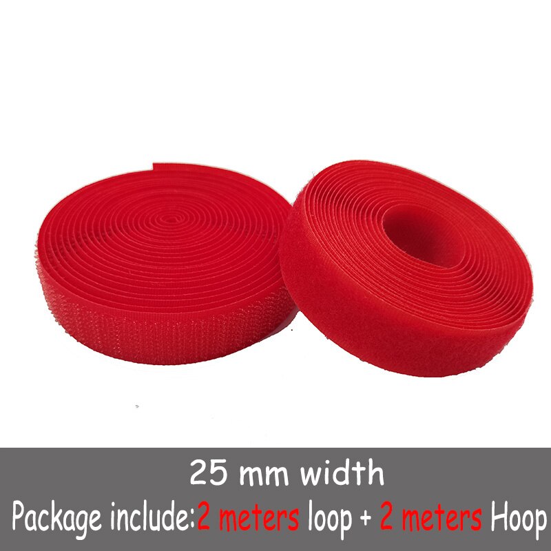 25mm colour fastener tape hooks and loops sewing Accessories tape strap for shoe repair clothing DIR 2m hook + 2m loop: Color 10