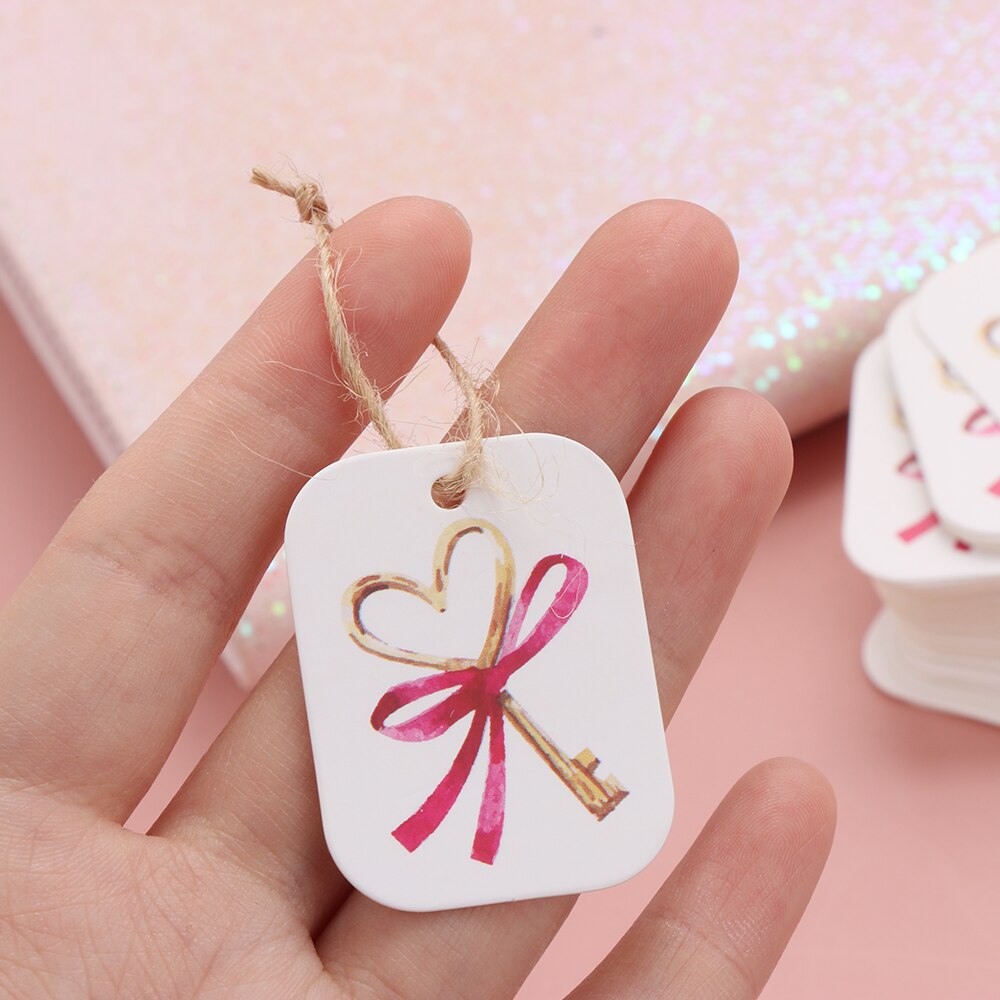 50 pçs flor papel tag festa decoração branco presente pendurar papel tags caixa de presente redonda cartões de papel diy etiqueta artesanal vestuário tags