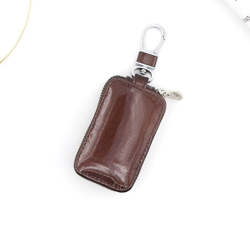 Mężczyźni skórzany brelok dla obu płci torba na klucze samochodowe wielofunkcyjny Organizer portfel etui inteligentny gospodyni samochód małe etui na klucze etui na klucze: brązowy