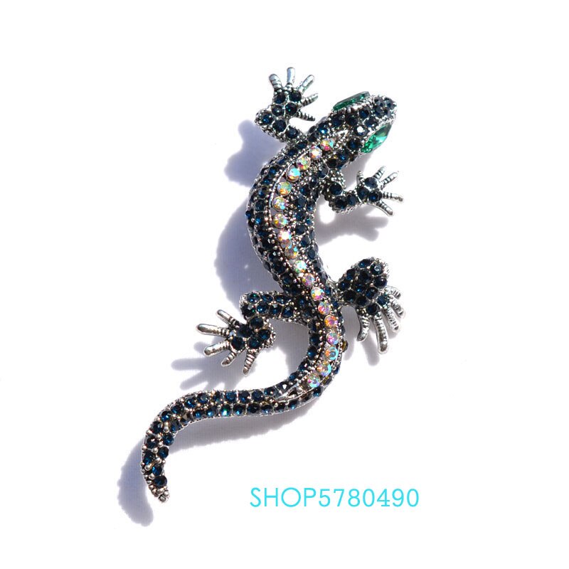 Individuelle Rhistone Haus eidechse Brosche Frauen Metall Brosche Modeschmuck Brust Stift Bekleidung Damen Zubehör Rhodium Farbe