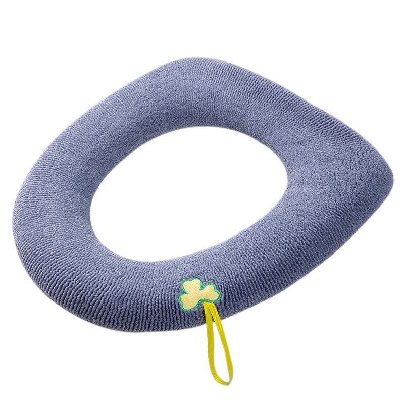 Housse de siège de toilette chaude d&#39;hiver, tapis de fermeture épais, coussin doux tricoté, housse de Bidet lavable en forme de O, accessoires de toilette