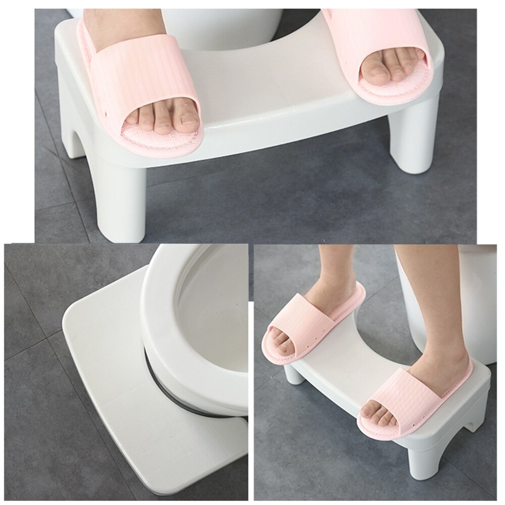 Sturdy Footstool for Toilet 7-In Footstool for Adults Pregnants Elders Non-Slip Toilet Stool for Kids Toddler Potty Training