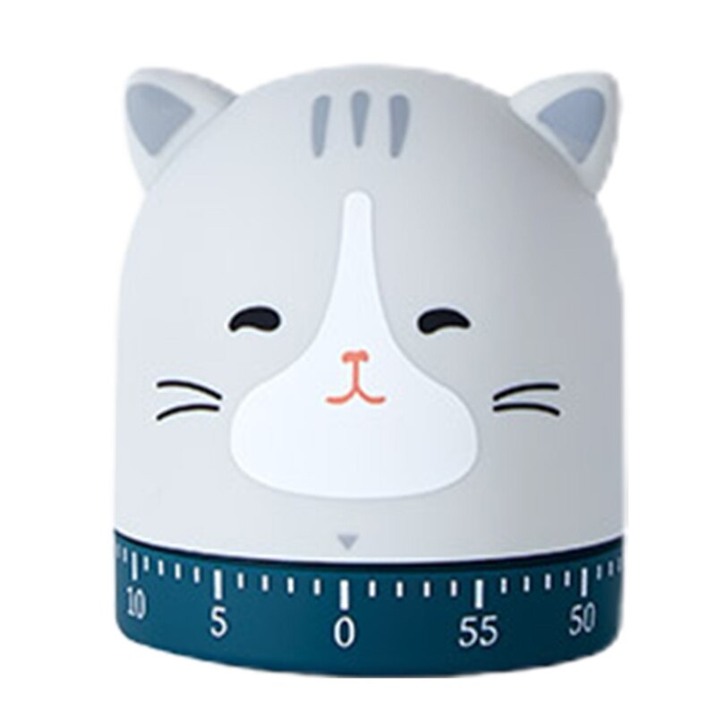 Cute Animals Time Timer No Battery Mechanical Countdown Alarm Timers For Cooking R66B: Cat