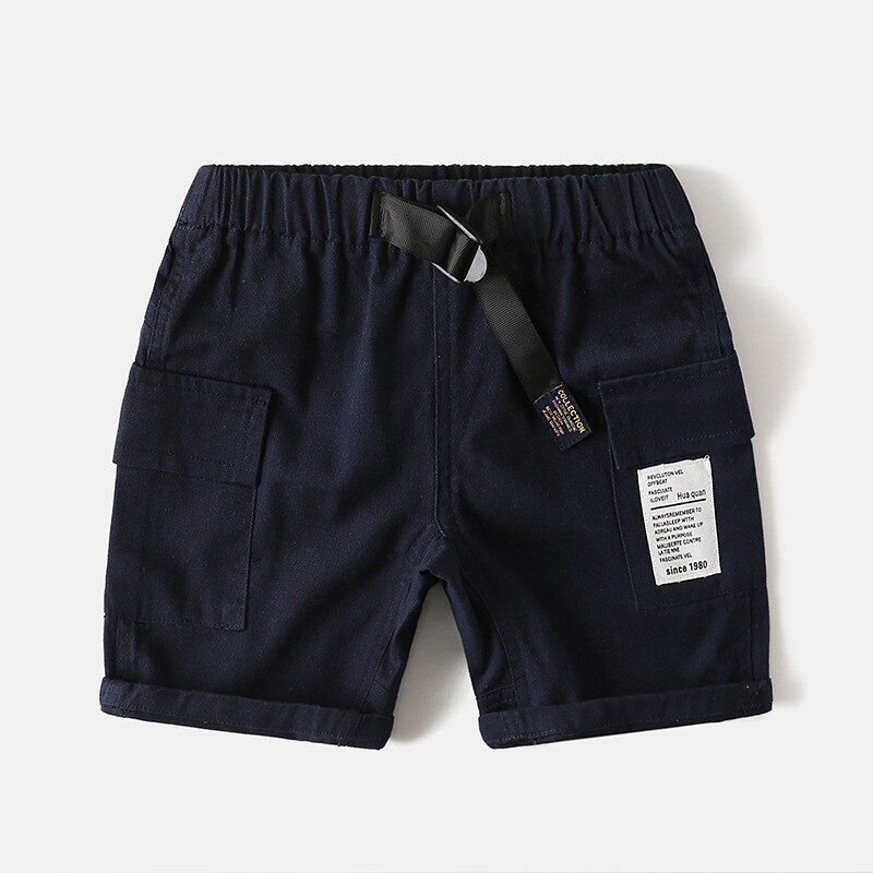Pantalones cortos informales de algodón para niños, Pantalón Cargo hasta la rodilla, con cintura elástica, ropa de verano