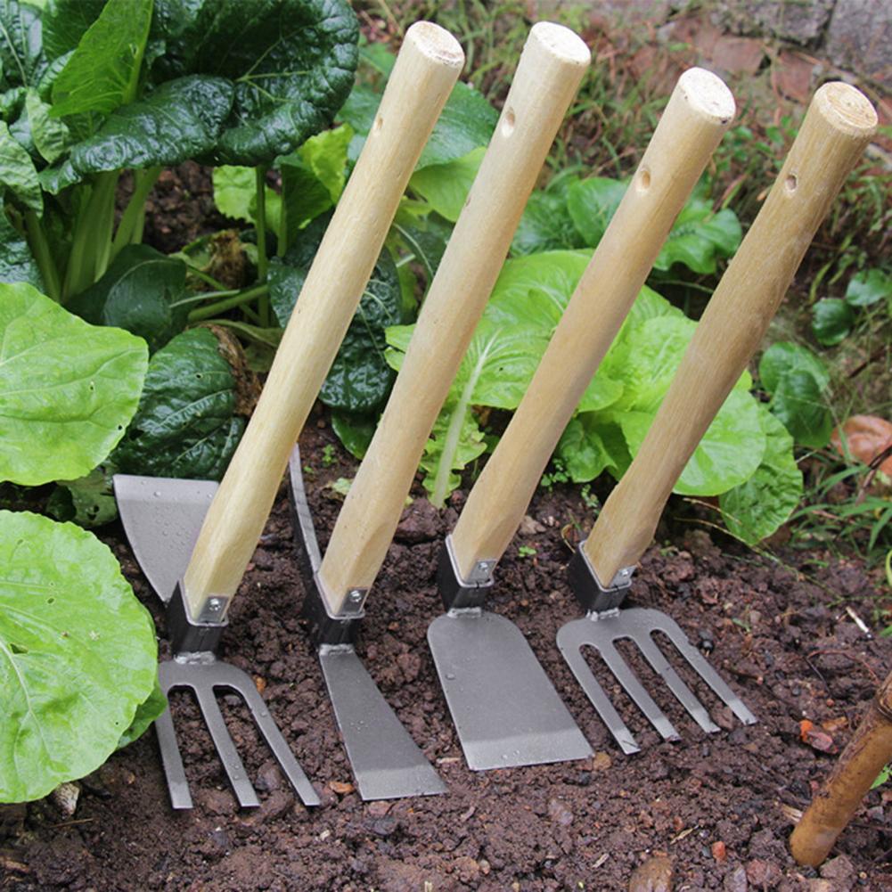 Gartenhacke, leichte Holzgriff-Stahl-Garten-Hand-Unkrauthacke, robuste Mehrzweck-Unkrautsichel für die Gartenarbeit