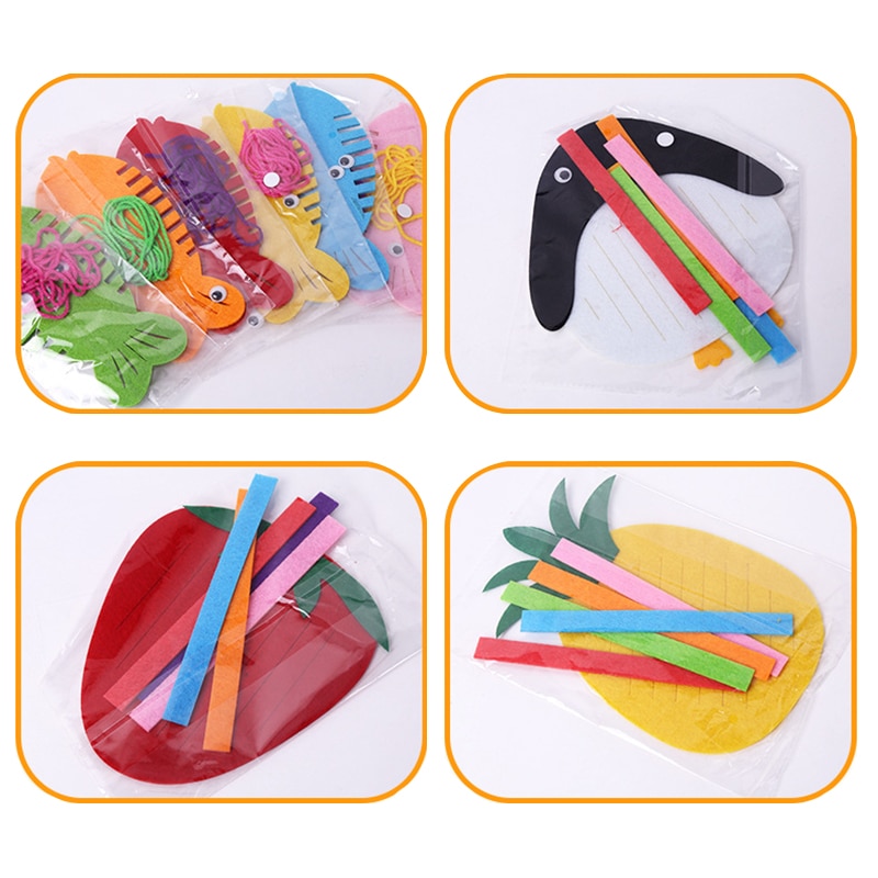 Kindergarten Manual DIY Weave Cloth Early Learning Educational Toys Montessori Teaching Aids Math Toys Kids Handmade Gifts