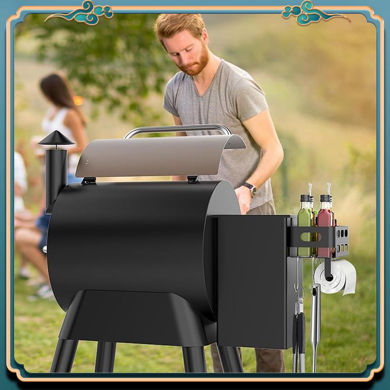 Latest Storage Bin With 4 Hooks And Paper Towel Holder For Traeger Grills, Grill Accessories For Traeger Pro 22/34 Grill