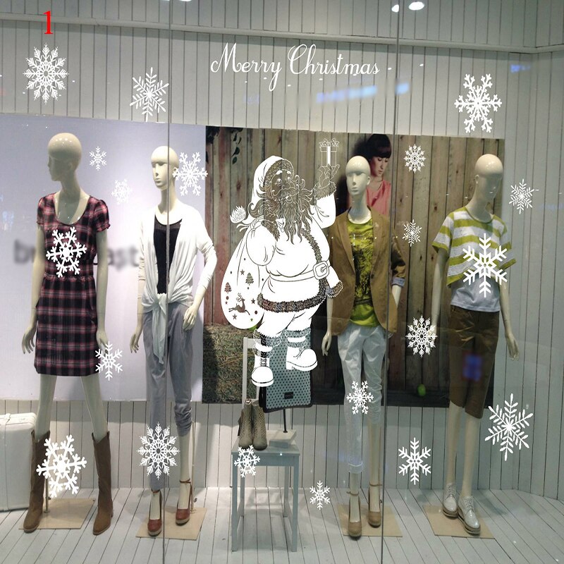 Pegatinas de Navidad de dibujos animados para escaparate de ventana, muñeco de nieve extraíble, de vidrio para decoración del hogar, pegatinas electrostáticas sin pegamento de PVC: 1