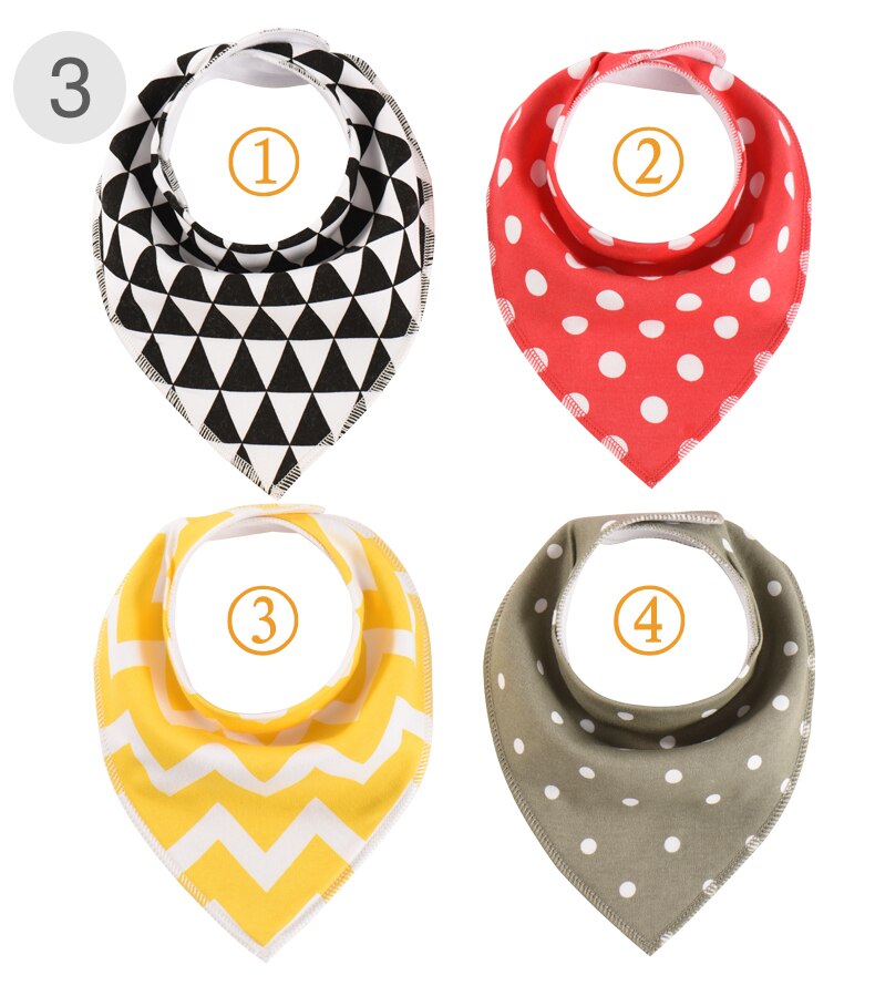 4 stycken haklappar för pojkar och flickor rapsdukar bandana haklappar babybandana vattentäta dribbla haklappshanddukar för spädbarn