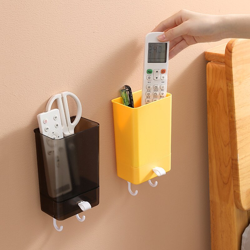 Wall Mount Bedside Organizer Storage Box Adhesive Bedside Shelf Accessories for Bedroom Bathroom Office