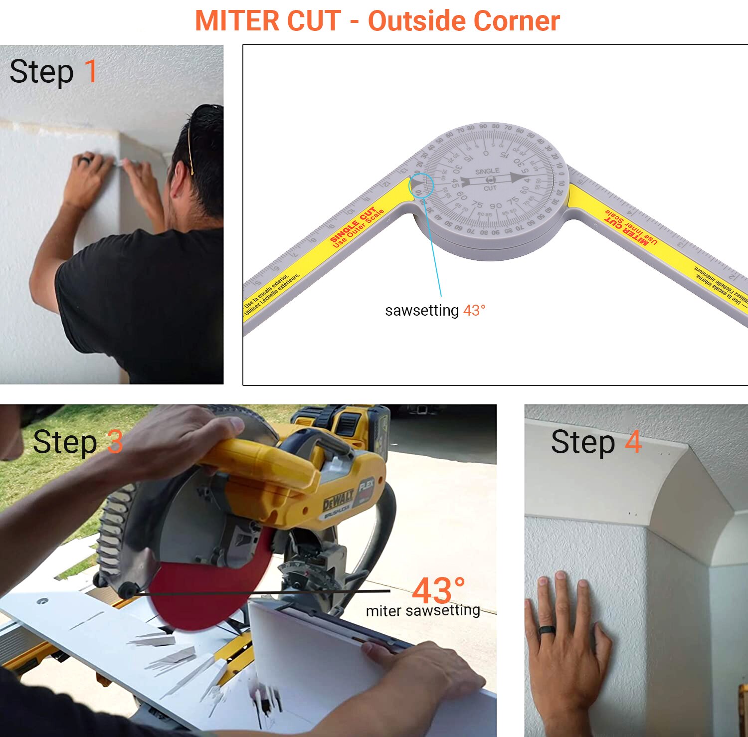 thumbnail image 2 of New Rele Premium Corner Angle Finder, 2025 New Angle Finder Tool, Miter Saw Protractor With Scales, Miter Saw Bevel Gauge And Corner Angle Finder For Woodworking (Blue 2 of 13