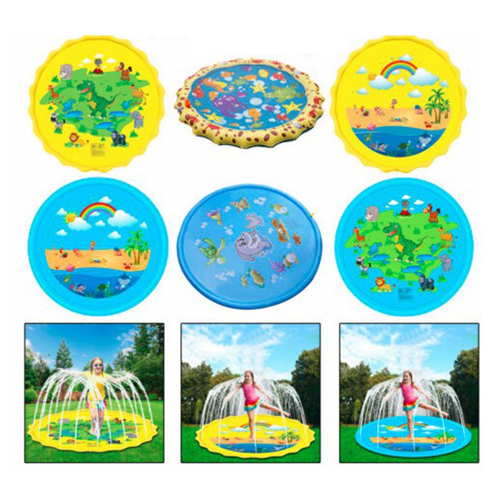 Outdoor Lawn Beach Sea Animal Inflatable Water Spray Kids Play Pad Mat Water Games Beach Mat Cushion Toys