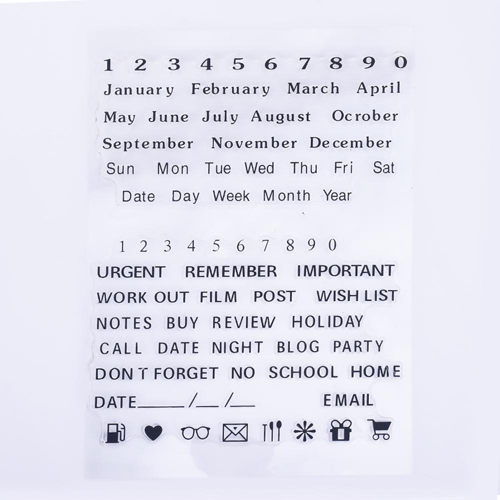 Diy calendar planner stamps weeks and dates month stamp Clear transparent silicone Craft Decoration