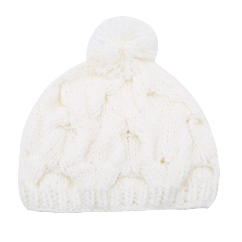 Dames wintermutsen warme wollen gedraaide gebreide mutsen mutsen voor dames hardloopmutsen: Wit
