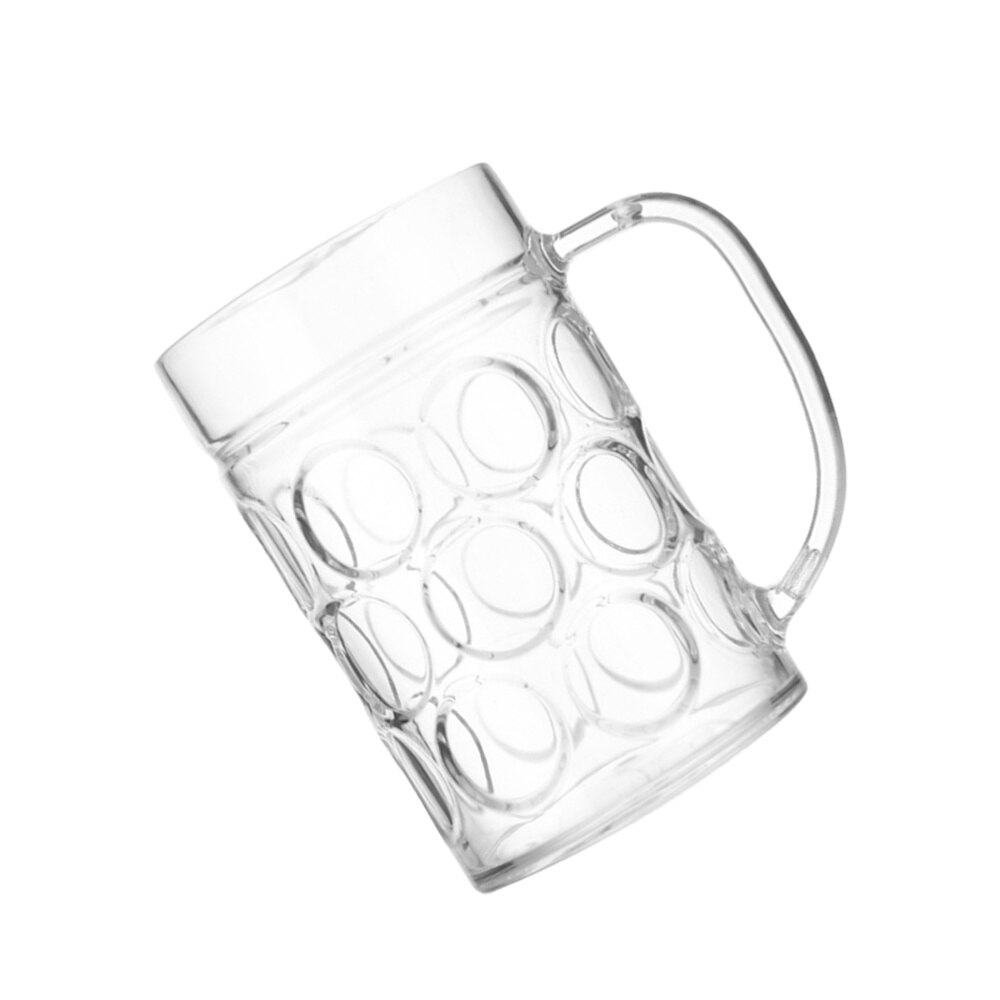 Transparant Bier Mok Cup Acryl Bier Drinkbeker Sapkop Huishoudelijke Water Beker Met Handvat Voor Thuis Bar (Transparant 500Ml)