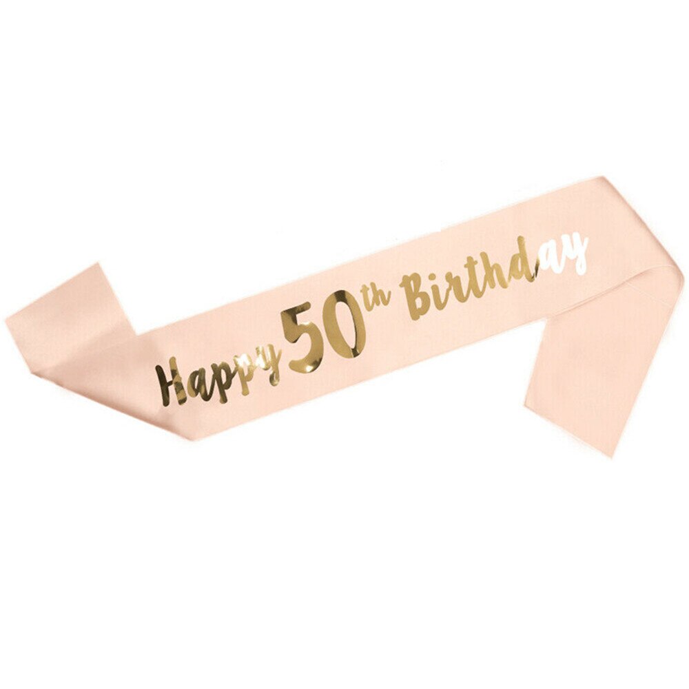 Happy Birthday Sash 16/18/21st/30/50/60th Birthday Girl Sashes Rose Gold Party: 50th birthday