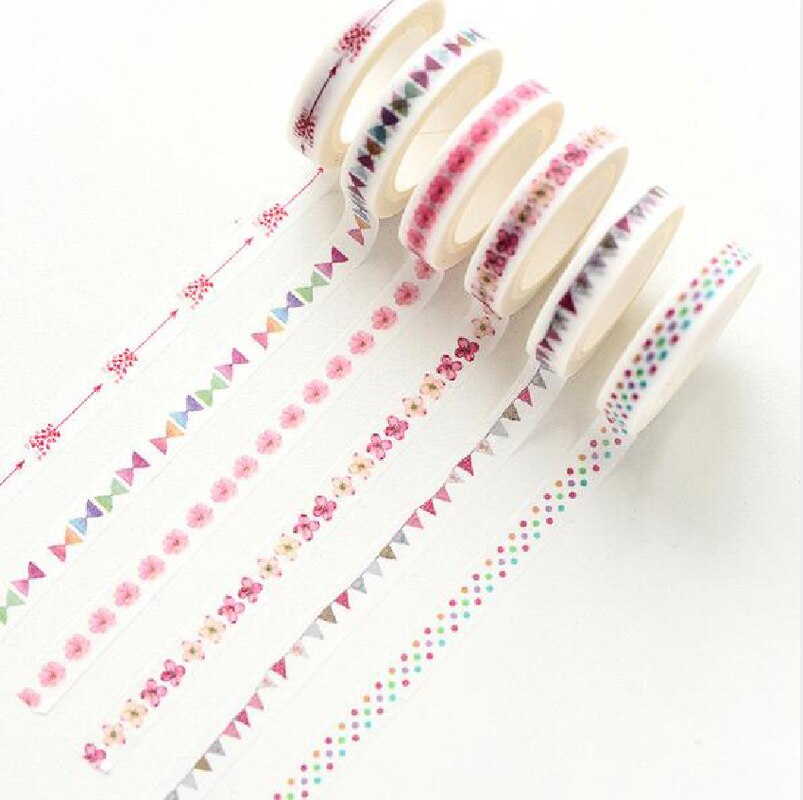 Ruban adhésif Washi Slim, 0.8CM de large, étiquette autocollante, usage quotidien, , amour, fournitures scolaires et de bureau, pour bricolage et Scrapbooking