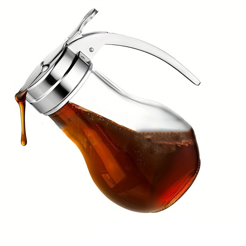 Trend-Glazen Siroop Dispenser, Geen Druppelen Voor Esdoorn Siroop Fles, Honing Dispenser, Vaatwasmachinebestendige Glazen Container
