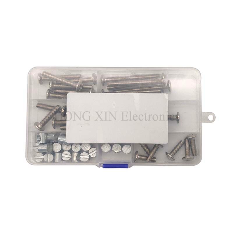 60pcs/set Nickel Plated Hexagon Hex Socket Flat Head Screws&Nuts M6 Length 20-60mm