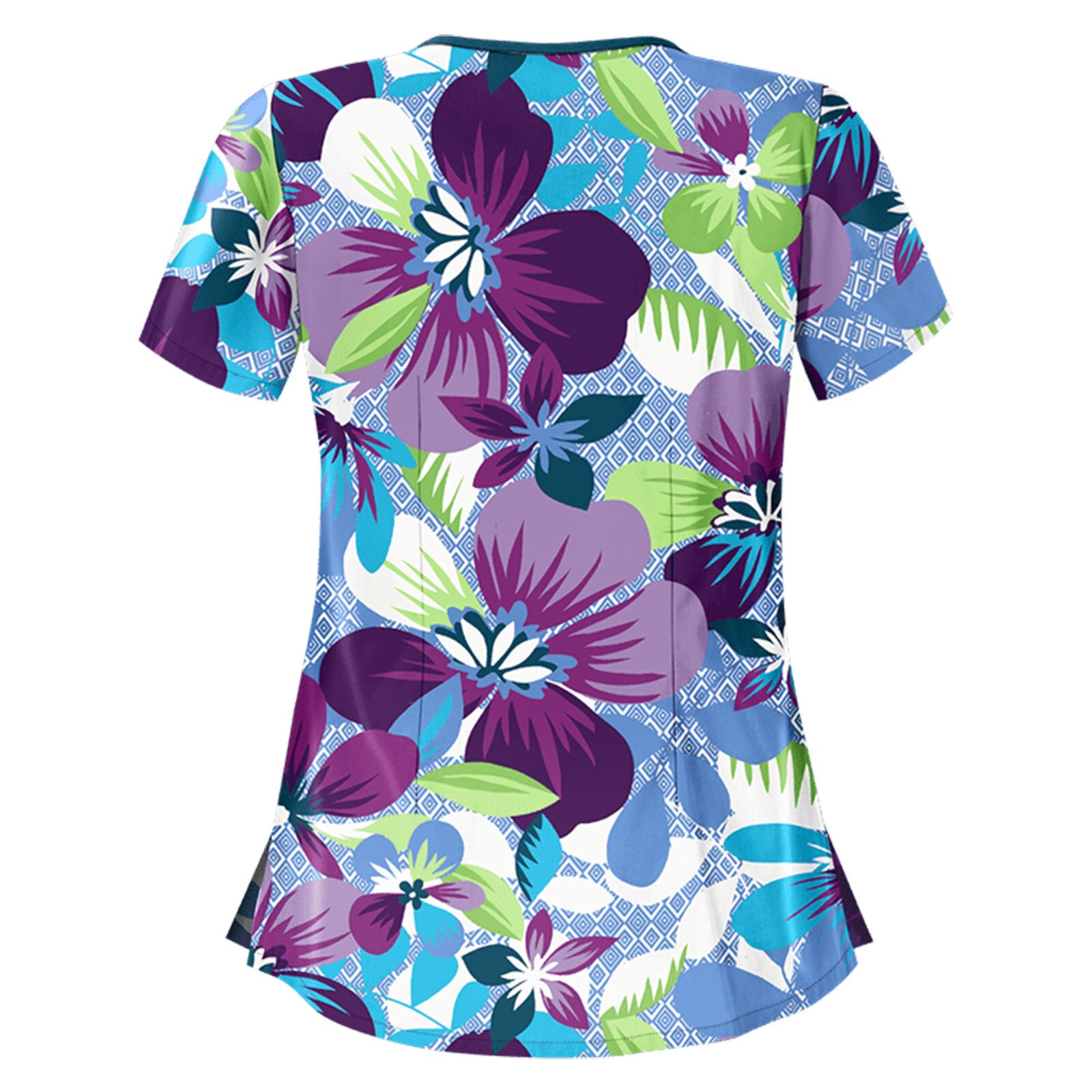 Nurse Uniform Women Short Sleeve Irregular -neck Tops Working Uniform Women Blouse nurse accessories uniformes clinicos mujer