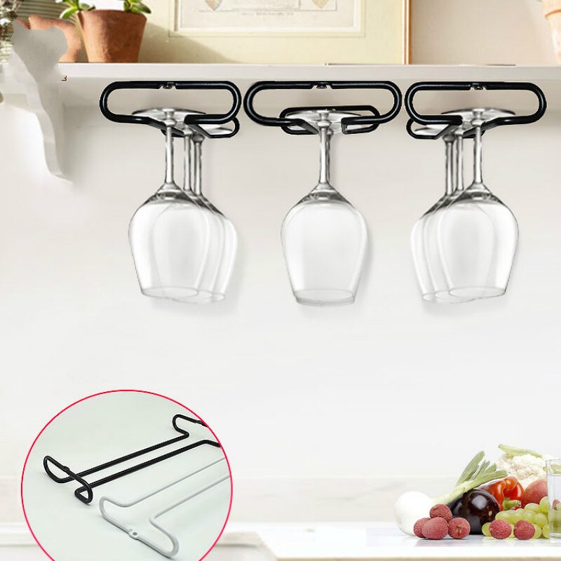 2 pièces support de verre à vin en métal crétif 1 rangée de hauts supports de tasse de vin de raisin suspendus supports de tasses support de stockage à la maison MJ710