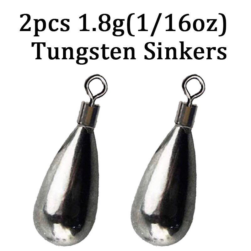 Plomos de pesca de tungsteno, 2 unids/lote, peso de tiro directo, accesorios de aparejos de pesca de carpa, 1,8g, 3,5g, 5,3g, 7g, 10,5g, 14g, 21g: 1.8g Tungsten Sinker