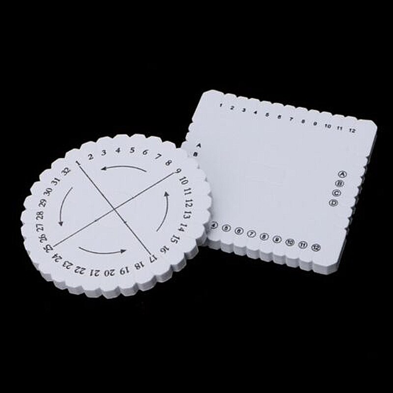 Disco de cordón de cuentas Kumihimo cuadrado redondo 2 uds/placa de trenzado de disco, tabla de espuma de joyas trenzadas DIY para hacer manualidades hechas a mano