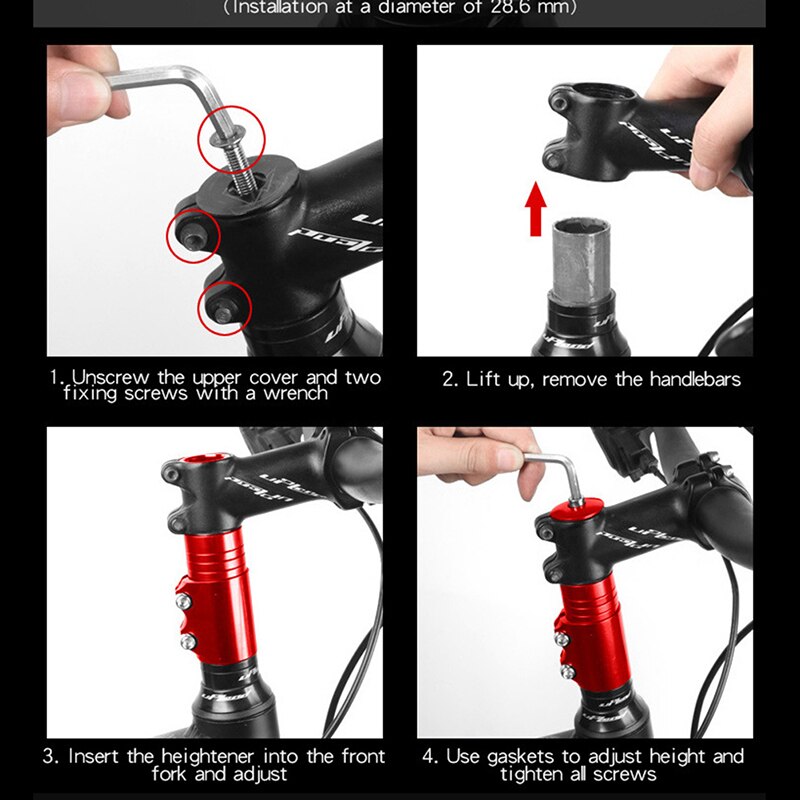 12cm cykelstyr extender cykel gaffel extender mtb mountainbikes cykling dele gaffel stilk hæve op udvidelse heads up