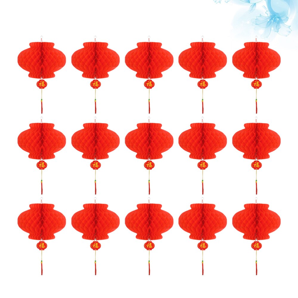 15pcs Chinese Lanterns Unique Hanging Lantern Decor for Home Outside Outdoor: Default Title