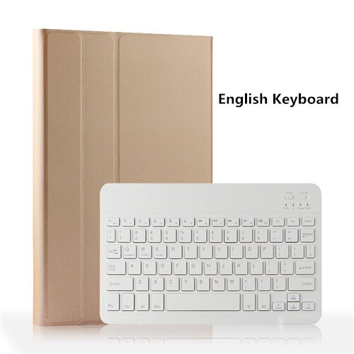 Bluetooth Keyboard Leather Case for Huawei Mediapad M5 Lite 10 BAH2-W19/L09/W09 Tablet Funda Cover For Huawei M5 lite 10 Case: English Gold