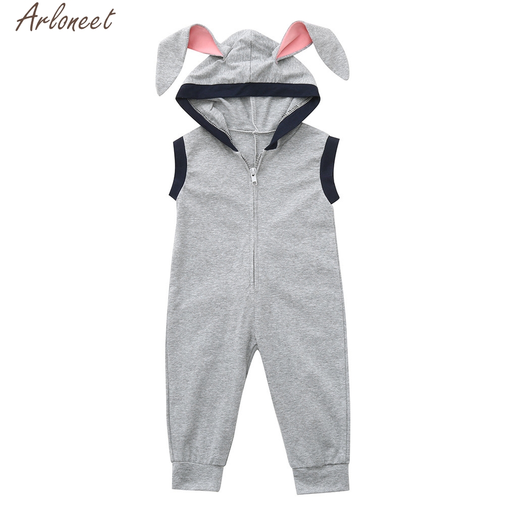 Arloneet Peuter Kid Baby Meisje Jongen Mouwloos Bunny Konijn Pasen Romper Jumpsuit Kleding Zachte Hand Gevoel Kostuums 19Apr26 P35