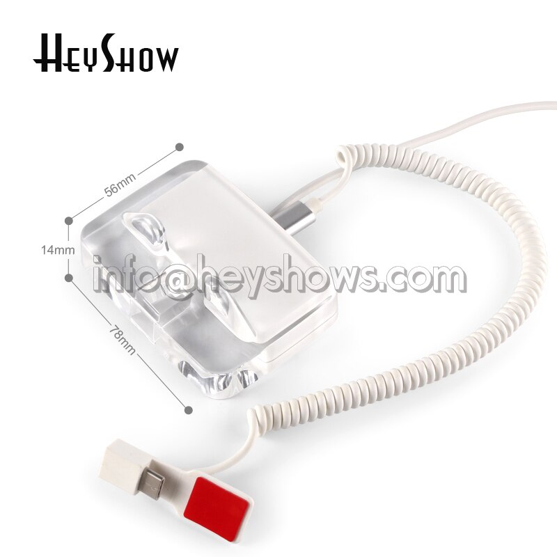 Soporte de sistema de alarma antirrobo para teléfono móvil, Base de pantalla acrílica para teléfono móvil, con función de carga