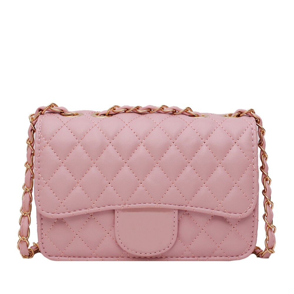 Bag female mini bag ins super fire shoulder messenger bag small fragrant rhombus chain bag: Pink(GG)