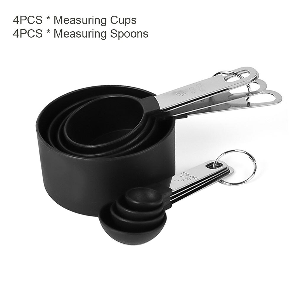 8pcs Restaurant Kitchen Tools Baking Measuring Cups Spoons Set Multifunction Cooking Easy Clean Home Stainless Steel Anti Rust