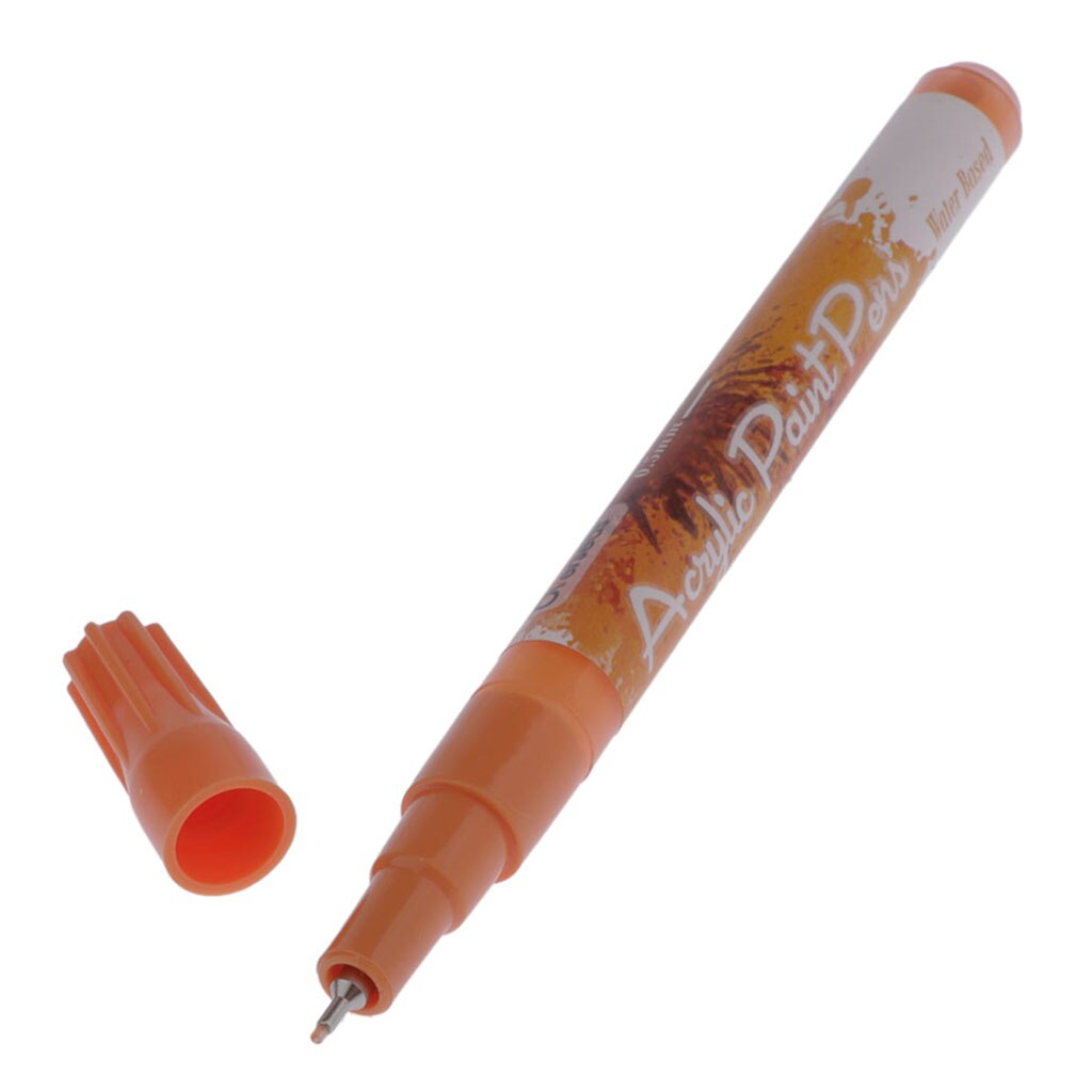 Bolígrafos de pintura Premium-marcadores de acrílico punta Extra fina para manualidades, artes y proyectos de Artesanía-5 colores para elegir: Orange