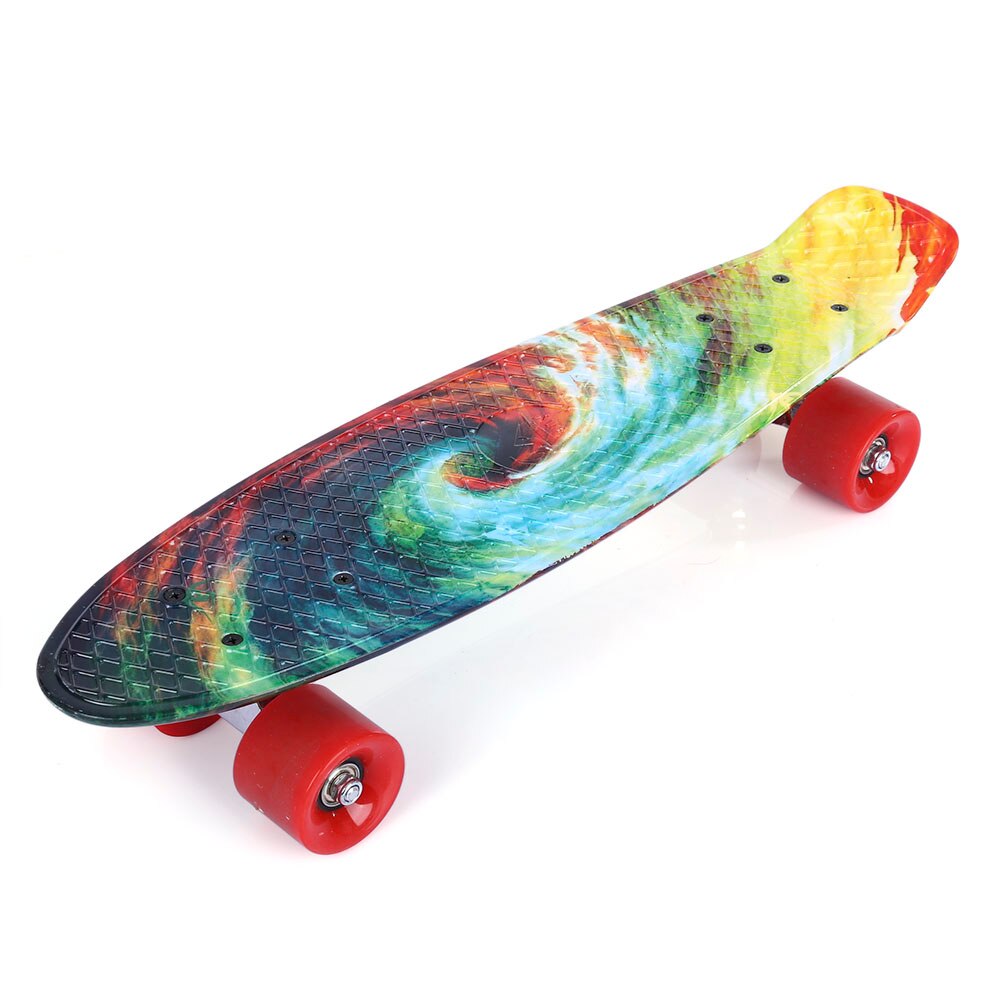 22 Inch Afdrukken Patroon Vier-Wiel Lange Skateboard PP Board Deck Skate Board Schokbestendig Skateboard Voor Kinderen Volwassenen: Default Title