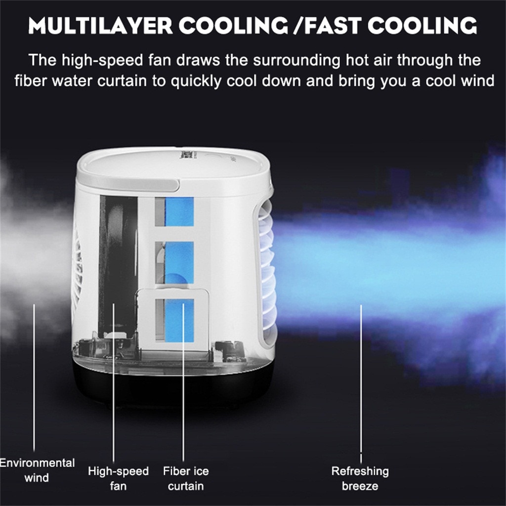 Air Cooler Mini Fan Portable Airconditioner For Room Mini Air Cooler Cooling Fan USB Rechargeable Humidifier #z