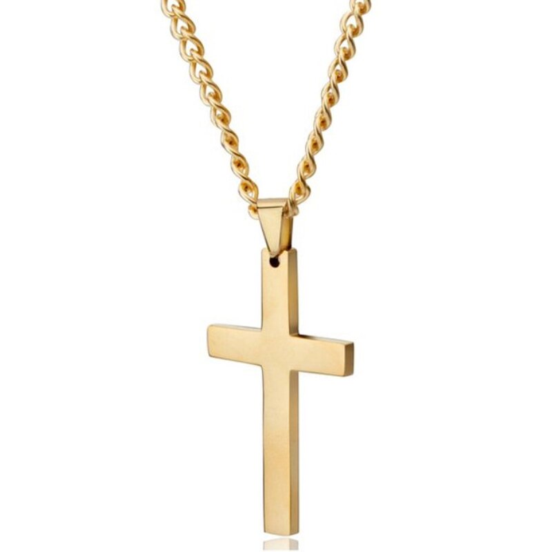 Amulett anheng egyptisk ankh krusifiks halskjeder anheng rustfritt stål symbol på livet kors halskjeder smykker kjeder: B-gull