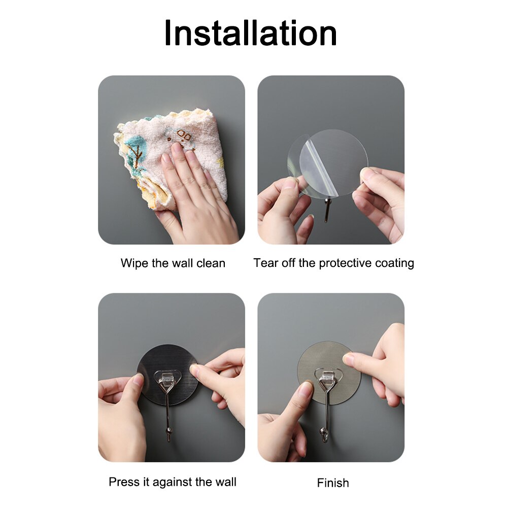 Keuken Muur Haak Self Adhesive Rvs Kapstok Wandmontage Multitool Haak Voor Keukengerei Bad Accessoires Gereedschap
