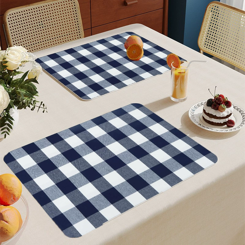Placemats Set of 4 Woven Vinyl Plastic 12X18 inch Place Mats Non-Slip Heat Resistant Washable Easy Clean Table Mats: Orange