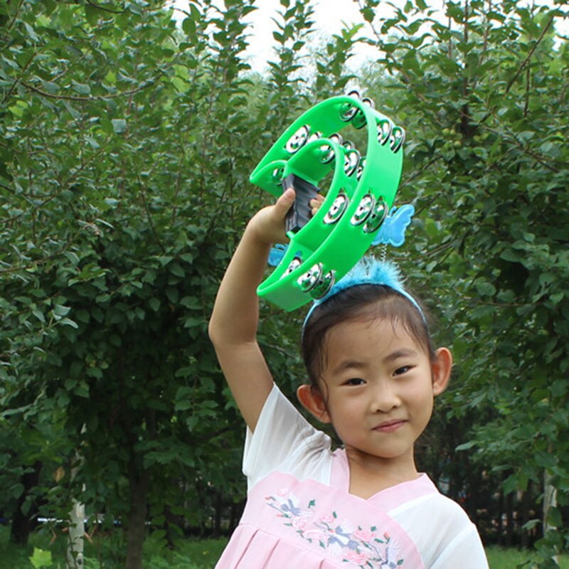 Tambourine Percussion Musical Instruments Hand Bell Double Rows Party Tambourine YS-BUY: Green