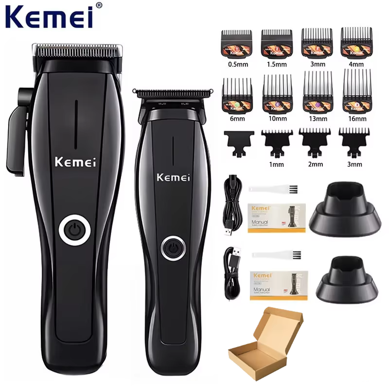 Kemei KM-2286 KM-2295 Fabrikant Elektrische Tondeuse Professionele Kapper Tondeuse voor Mannen Draadloze Snijmachine Kit