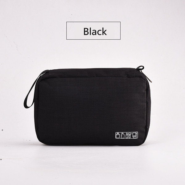 Uomo donna appeso borsa cosmetica organizzatore da viaggio multifunzione lavaggio da toeletta trucco custodia borsa per trucco pieghevole per estetista: Black