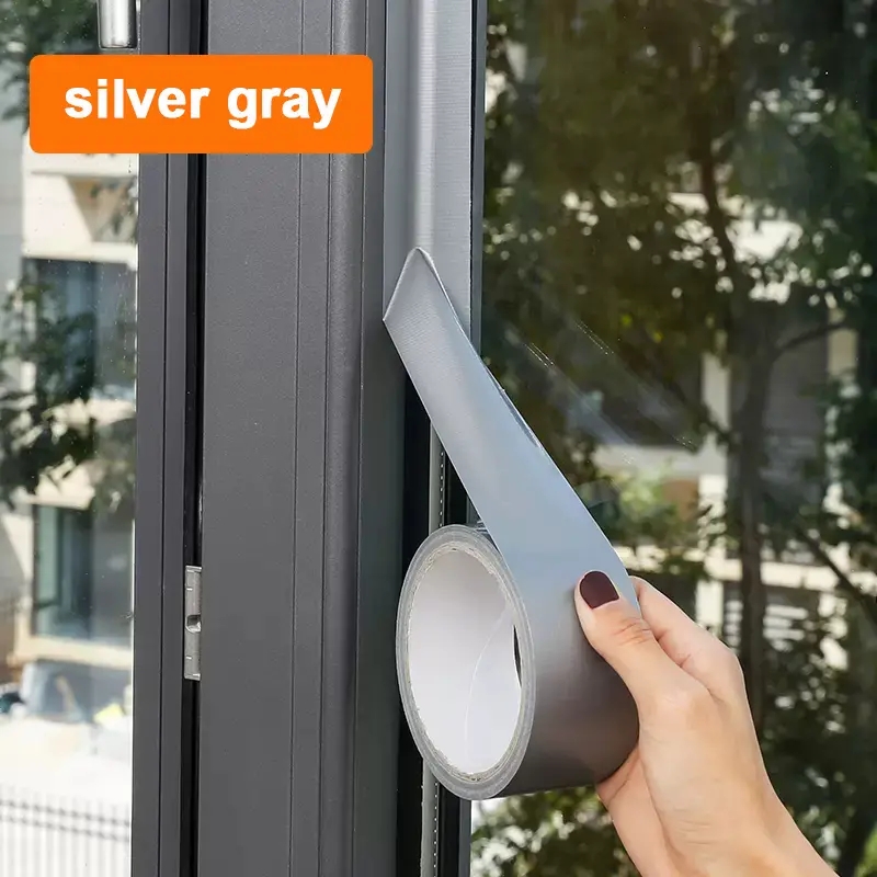 Nastro sigillante per finestre antivento Striscia sigillante autoadesiva per giunture Forte nastro adesivo impermeabile antipolvere per porte: Argento / 5 metri