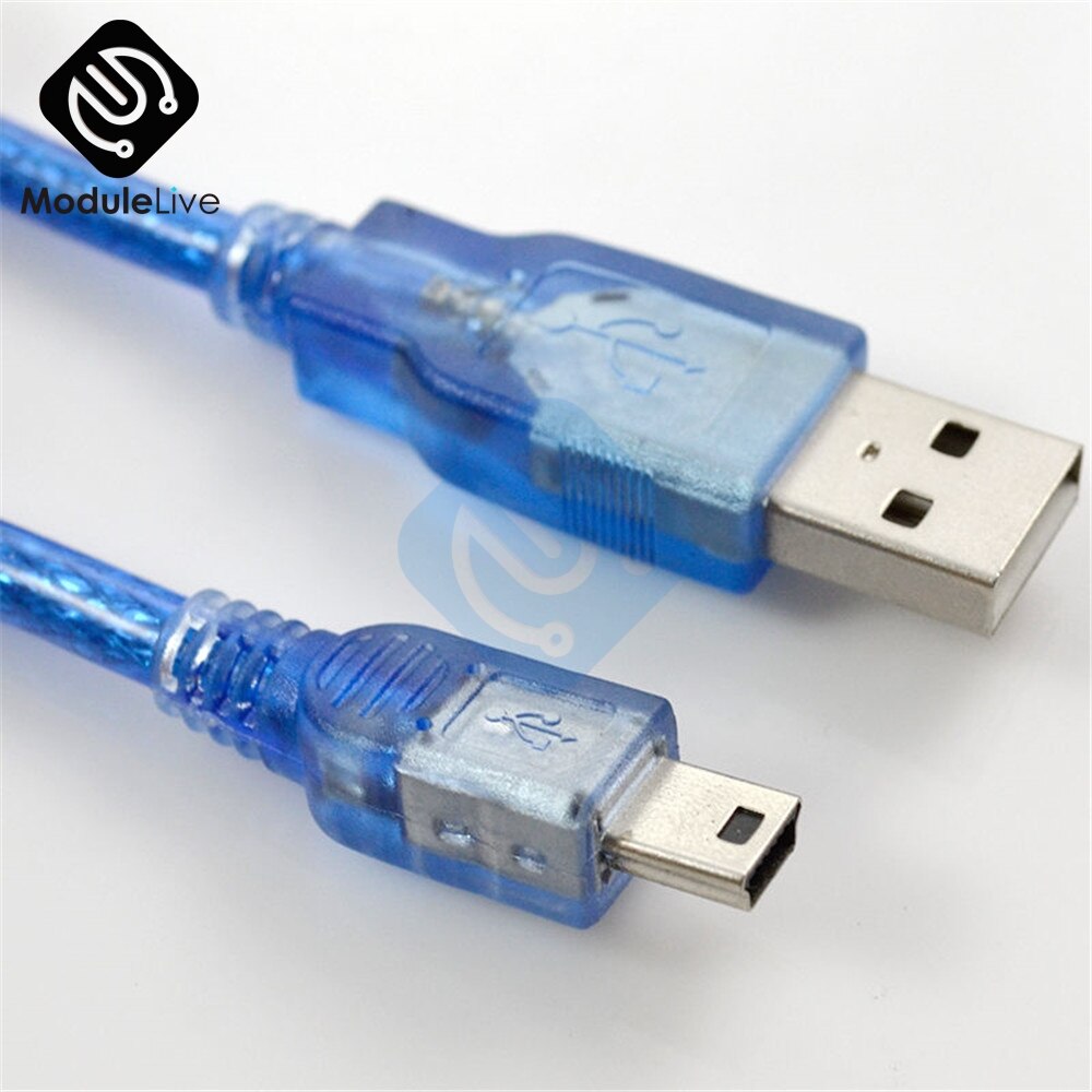 30cm USB 2.0 A Male To Mini B 5pin Male PC Data Cable Cord Leads for Arduino MCU Nano 3.0 Pro Also for Old Mobile Phone
