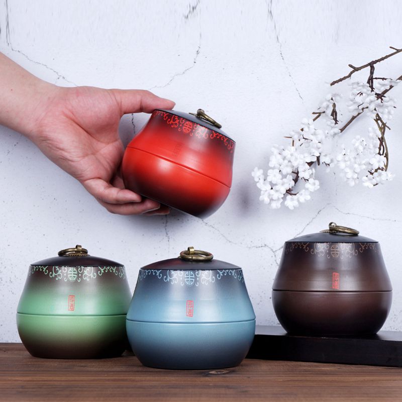 Metal Tins Tea Packaging Cans Kitchen Tea Box Jar Storage Holder Sweetmeats Candies Cans Tinplate Tea Empty Storage Box