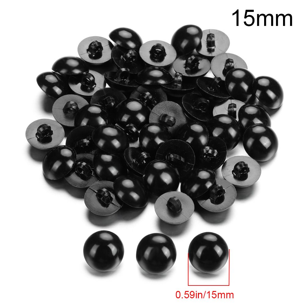 Ojos sólidos de plástico negro para muñeca de oso, marioneta de felpa, juguete, nariz, Animal, botón de costura, accesorios, 50 piezas: Verde claro